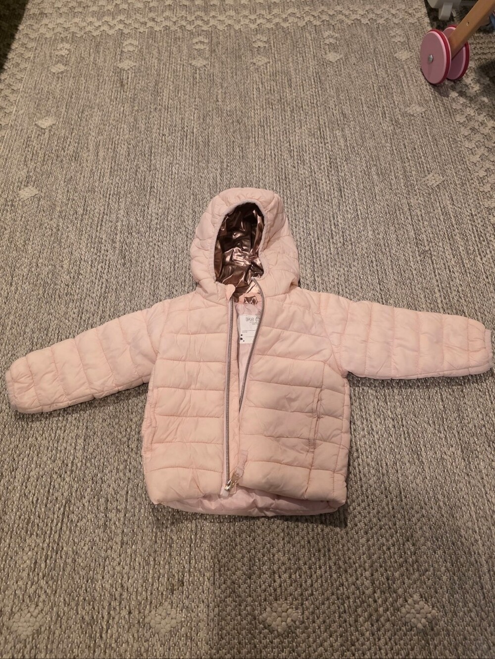Okie Dokie Baby Pink Puffer Jacket Winter Fall Coat Infant Girl Toddler